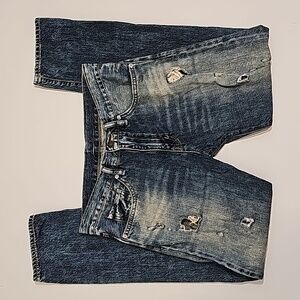 Denim & Supply Ralph Lauren Boyfriend Jeans Women 25 Blue Distressed Faded Denim
